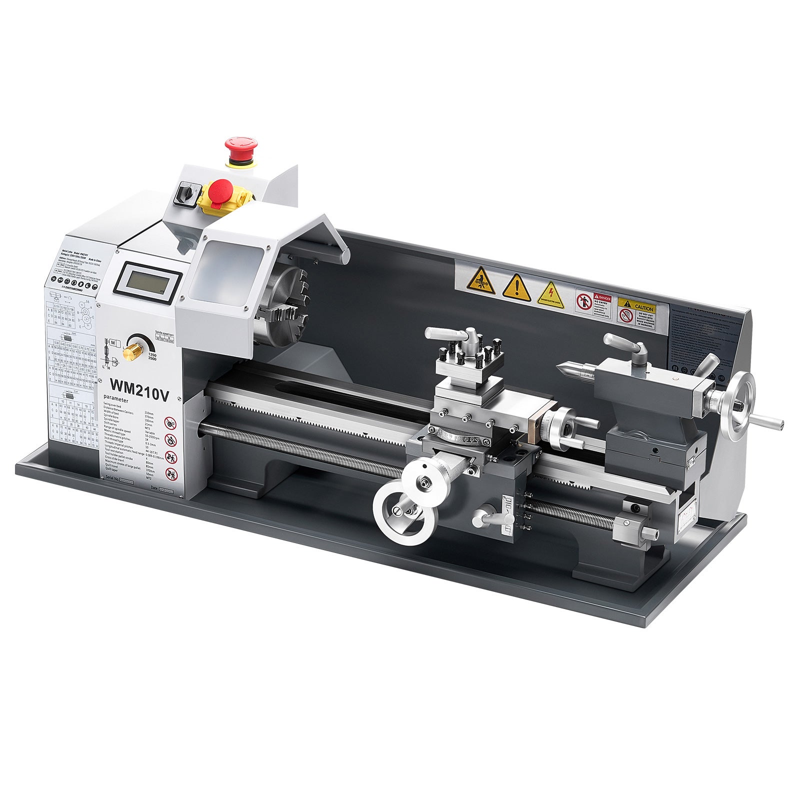 Torno de metal precisão,SucceBuy 210x370 mm,550 W,velocidade ajustável 0-2500 RPM,engrenagens metálicas,adequado para processamento preciso peças - 3