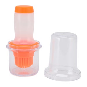 Set 2 Bottiglie Per Olio Con Pennello In Silicone – 135ml E 150ml – Vetro Borosilicato E Silicone – Per Cucina E Barbecue