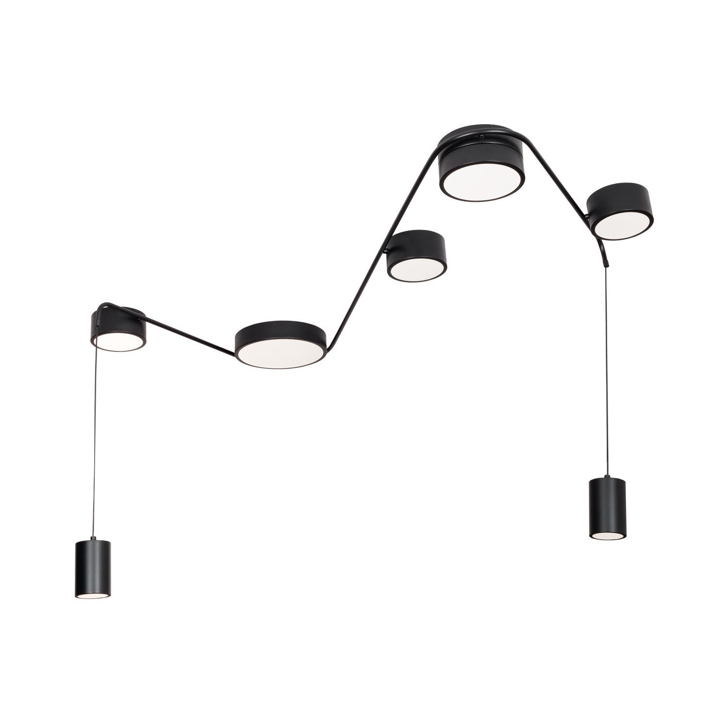 Lampa sufitowa tuby na linkach LED ZUMAIA 42W ciepła 3360lm metal czarna wym:70x127x65cm IP20 Maxlight