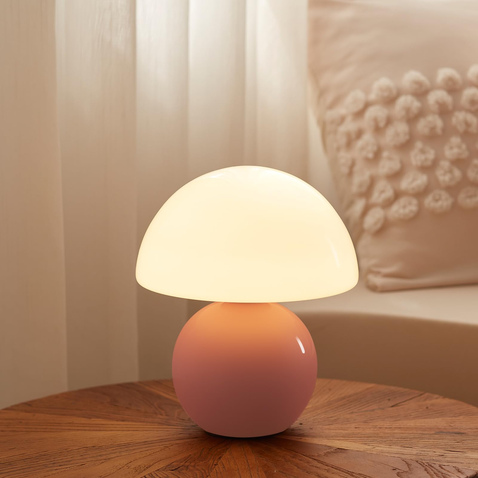 Lampka stołowa USB w kształcie grzyba, dekoracja do sypialni, ściemnialna lampka nocna z 3 kolorami