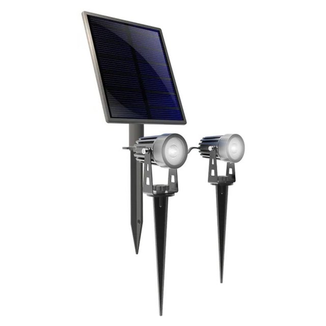 Xanlite - Spot LED extérieur solaire, piquet, double tête, 450 Lumens, IP44 - PACK2PSO350