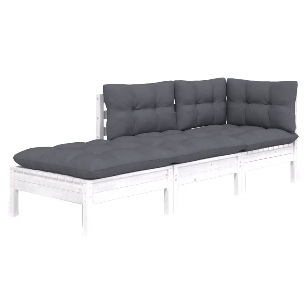 Maison Exclusive - Salon de jardin 3 pcs avec coussins Bois de pin massif - 3