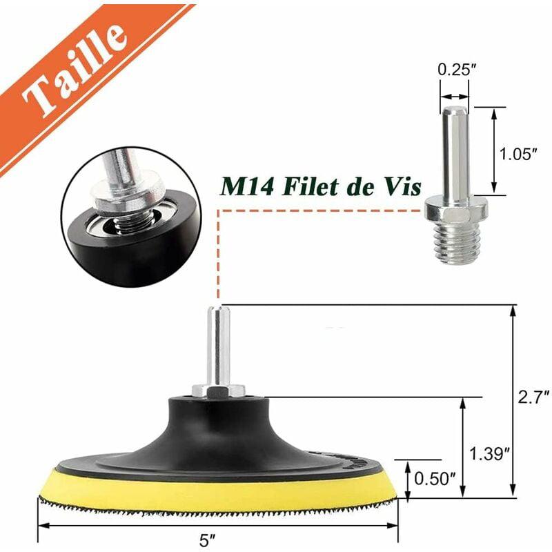 Set di 2 dischi abrasivi in velcro da 25 mm con anello filettato M14, lucidanti adatti per trapano e smerigliatrice angolare. - 2