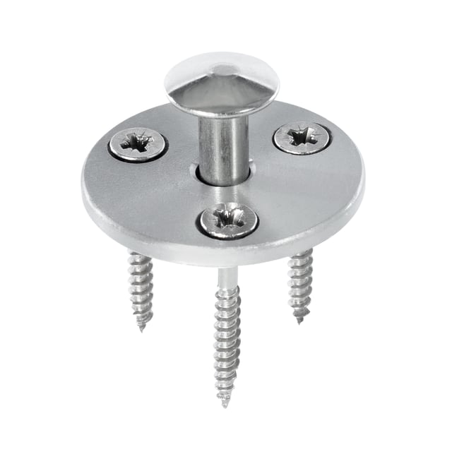 Piton Douille Rétractable + 3 Vis | Pour fixation bâche couverture de piscine sur plage bois | Alu/Inox | Unité - POOLCO