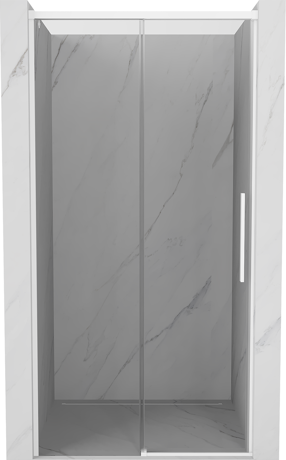Mexen Rox drzwi prysznicowe rozsuwane 100 cm, transparent, białe - 8C2-100-000-20-00