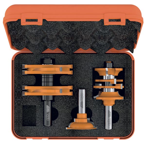 CMT 814.001.11 - Coffret 3 Fraises Rayon Convexe Queue 6.35mm HM - Outils Bois Précision