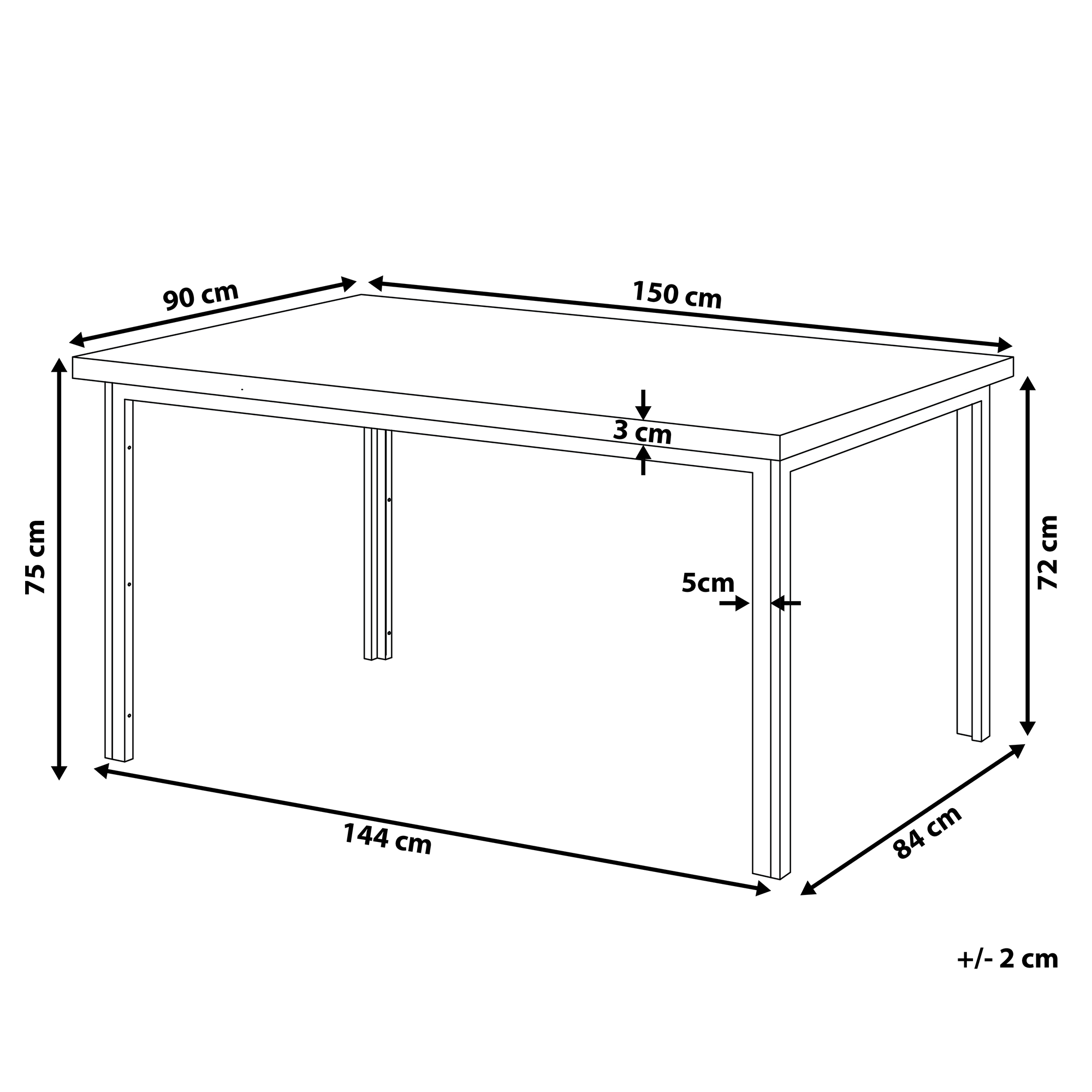 Tavolo da pranzo LAREDO Marrone scuro 150 cm 90 cm - 3