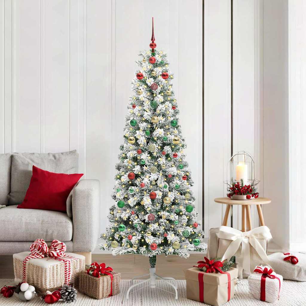 Albero Di Natale Artificiale DEWINNER 180 Cm | Certificato FSC | Rami In PE/PVC Regolabili | Supporto Legno | Extra Denso