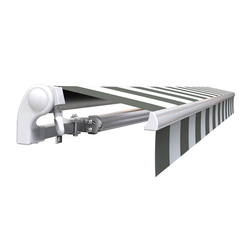 Store banne manuel 4 x 3 m Monobloc pour terrasse - Blanc gris - 5