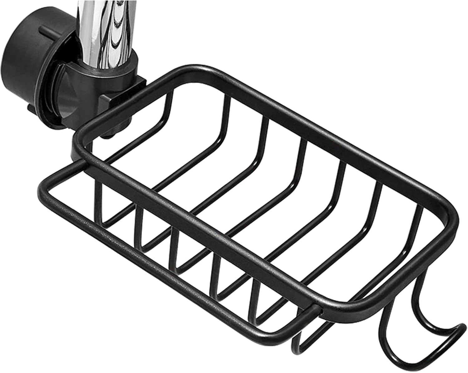 Czarny uchwyt prysznicowy 26*14*4,3 cm, 1-częściowy aluminiowy drążek na ręczniki, nie wymaga wiercenia, mydelniczka, kuchenny kosz spustowy