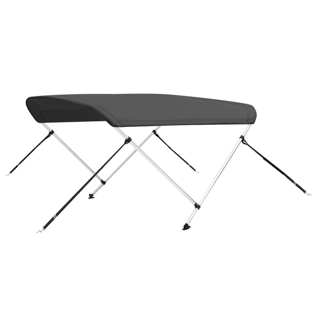 Housse Bimini Bimini Pour Bateau, Bimini Top Taud De Soleil Auvent Bimini à 2 Arceaux Noir 179x156x93 Cm Bache Bateau Semi Rigide