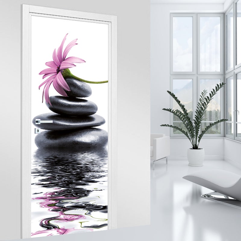 Adesivo Murale Decorativo Fiore E Farfalle 20x20 Cm | Pellicola Vinile Rimovibile Per Pareti, Porte, Mobili | Decorazione Moderna Per Bagno O Soggiorno - 5