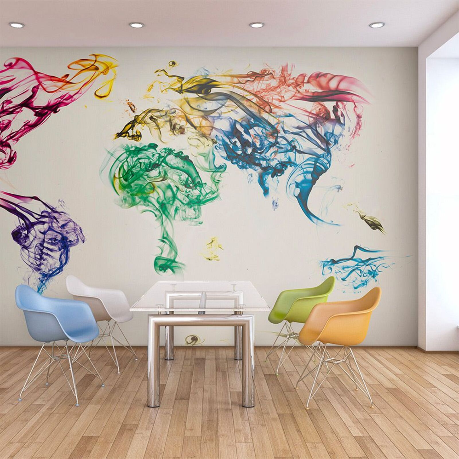 Papier peint traînées de fumée dansantes - 250 x 193 cm | Leroy Merlin
