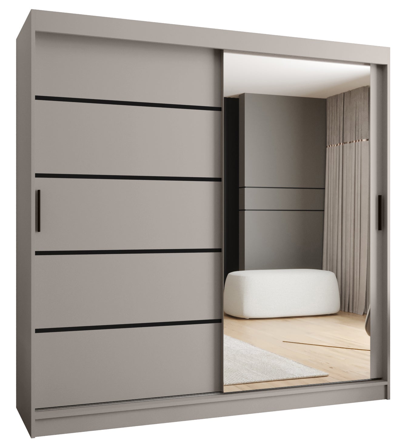 Szafa przesuwna garderoba RUBINO V2 200 x 62 x 200 cm Kaszmir