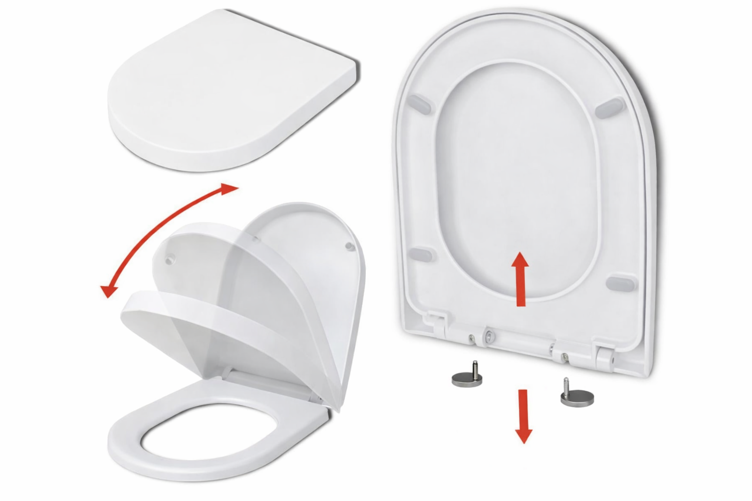 WC Toilettes : cuvette blanche avec siège de toilette Slim Soft-Close - 3