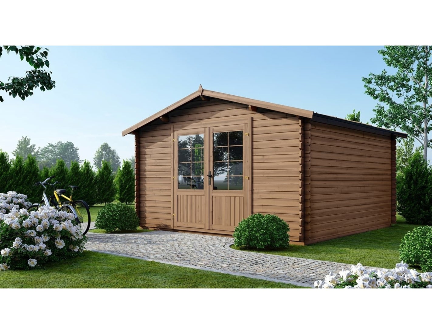 Domek ogrodowy ALTANKA 15,20 m2 - 3,90x3,90 m - 34 mm, drewniany, impregnowany, DOM563, 1szt.