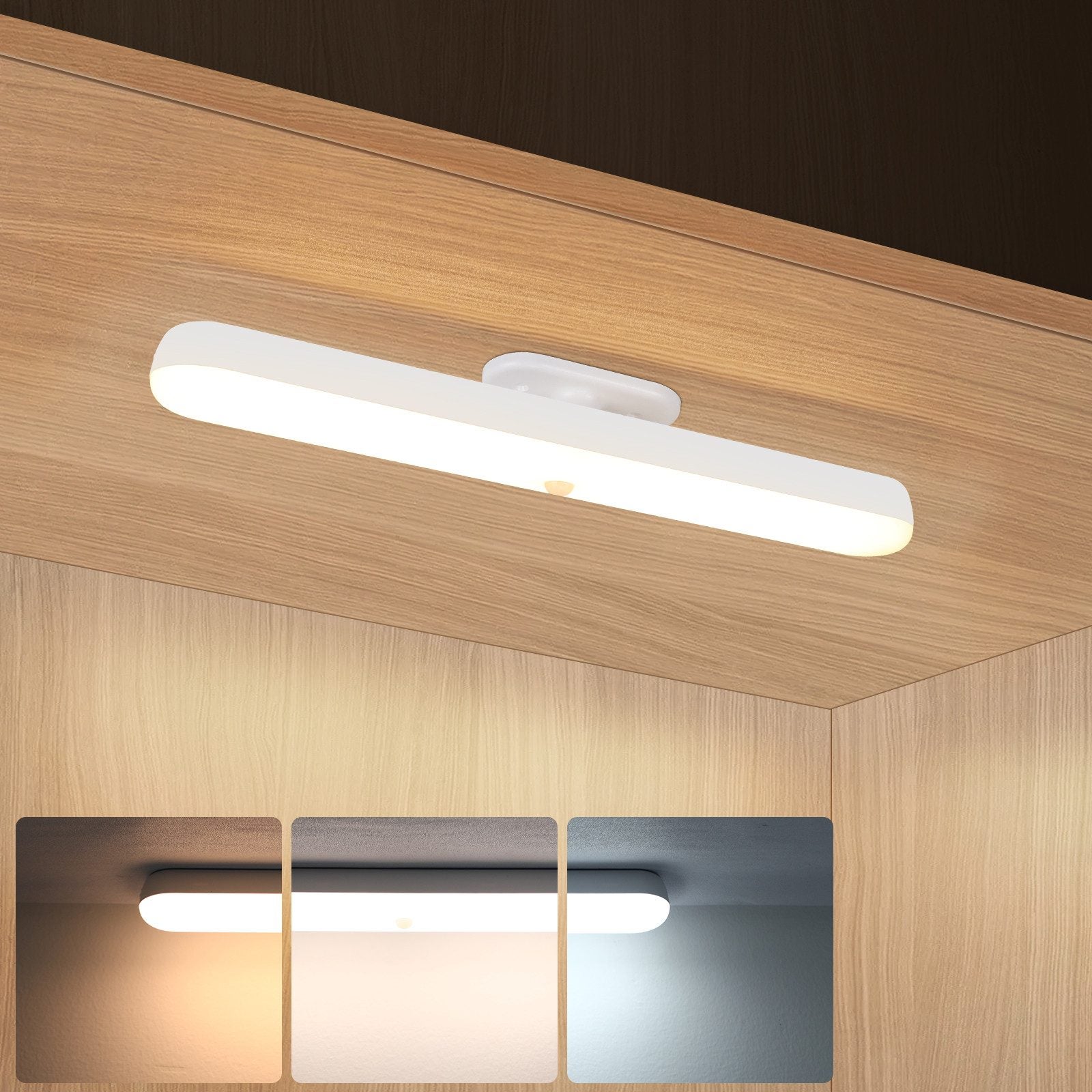 NETTLIFE Oświetlenie szafki kuchennej LED z czujnikiem ruchu - Lampa kuchenna z możliwością ładowania przez USB Oświetlenie szafki kuchennej 24CM