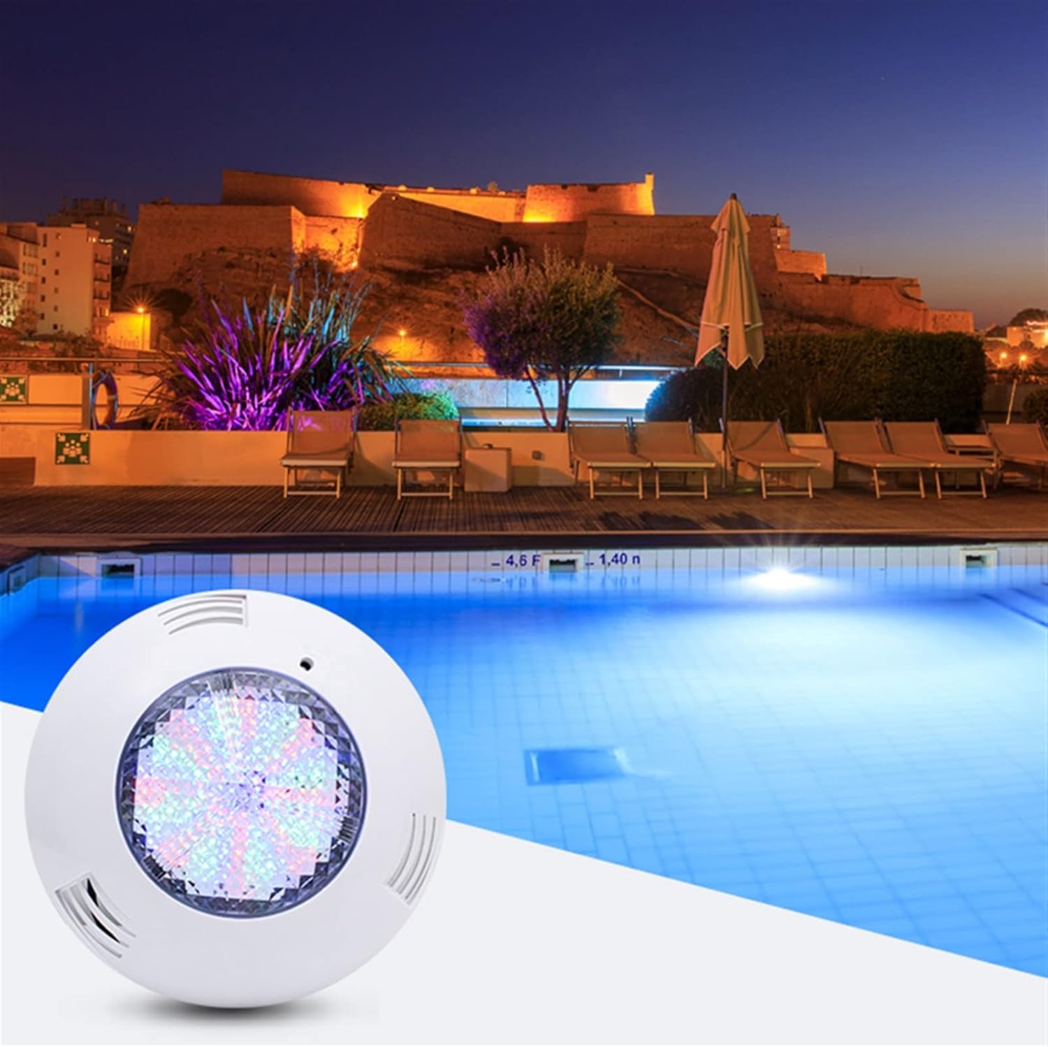 Lâmpada LED para piscina, RGB 35W, luz subaquática para piscina, à prova d'água IP68, projetor de piscina com controle remoto 12V - 5
