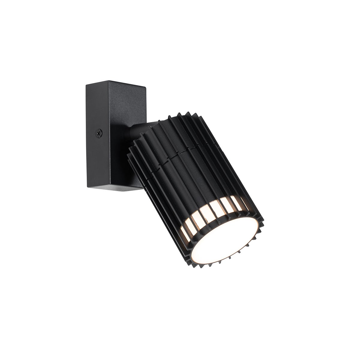 Qazqa reflektor sufitowy 1-punktowy - Boris - czarny, gu10, max. 7w, kompatybilny z żarówką LED, 7cm, okrągły, IP44oświetlenie
