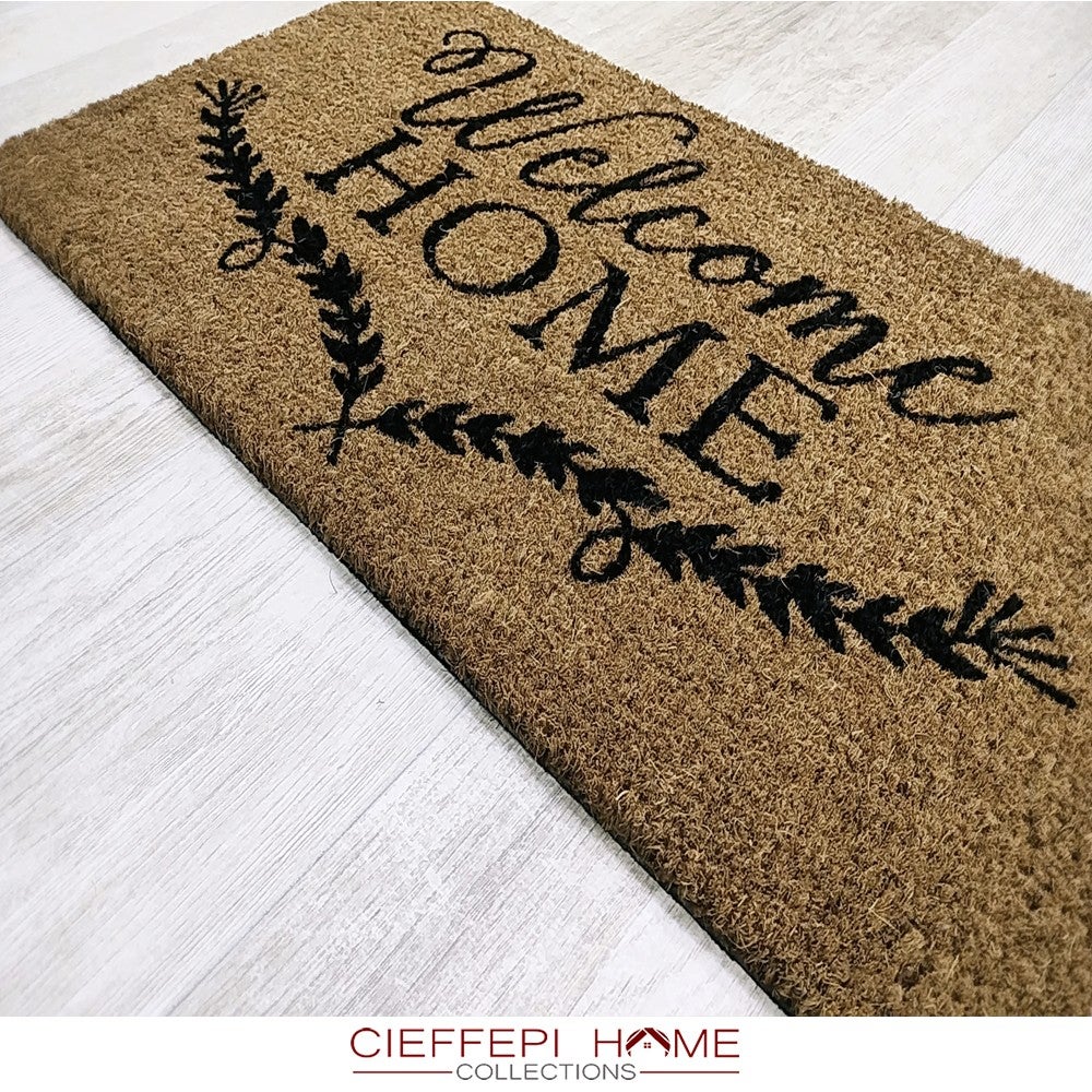 Zerbino Ingresso ZERBINO IN COCCO FUORI PORTA ANTISCIVOLO ESTERNO CASA PORTA WELCOME 40 X 70 CM Tappeto Porta Ingresso