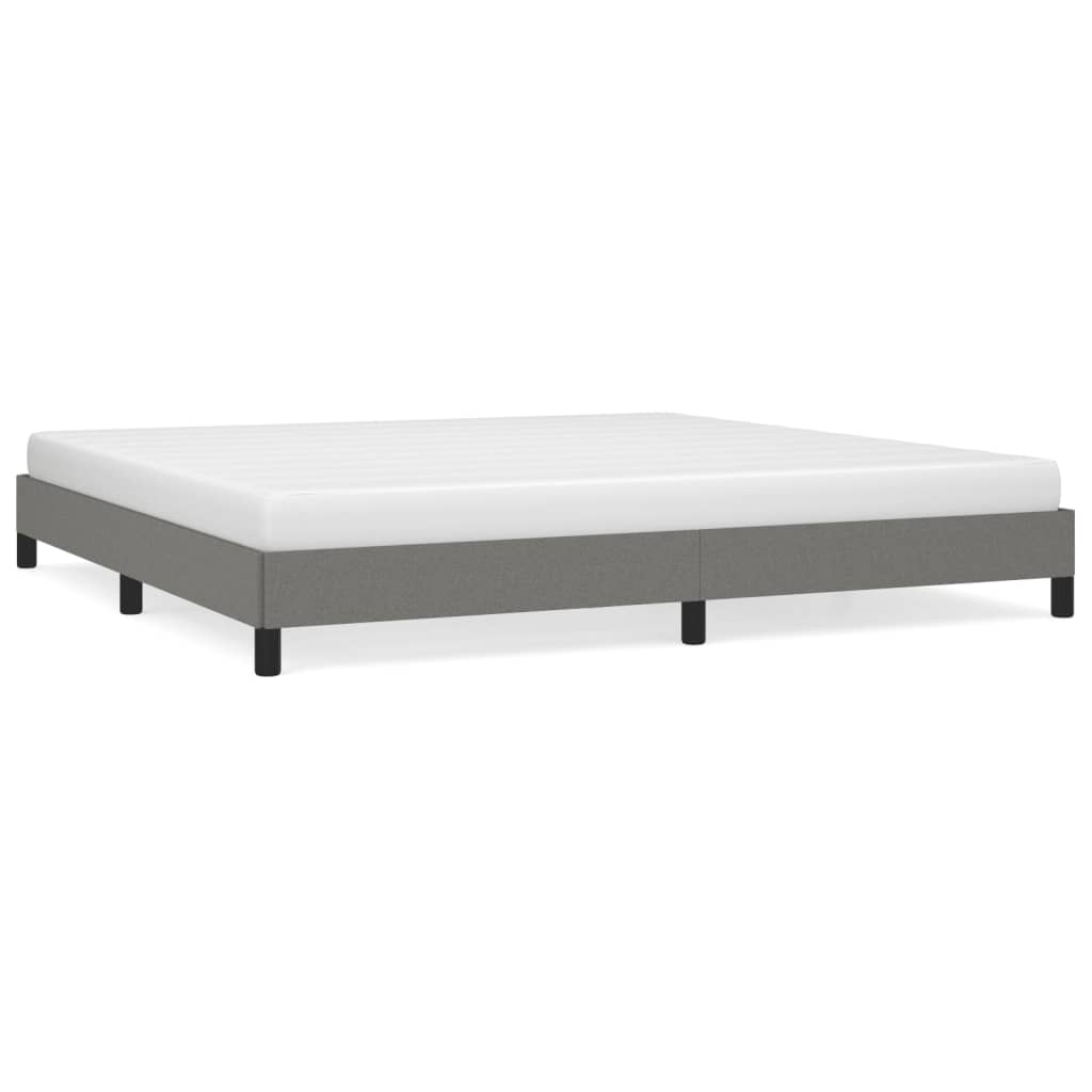 Cadre de lit sans matelas gris foncé 200 x 200 cm tissu - 2