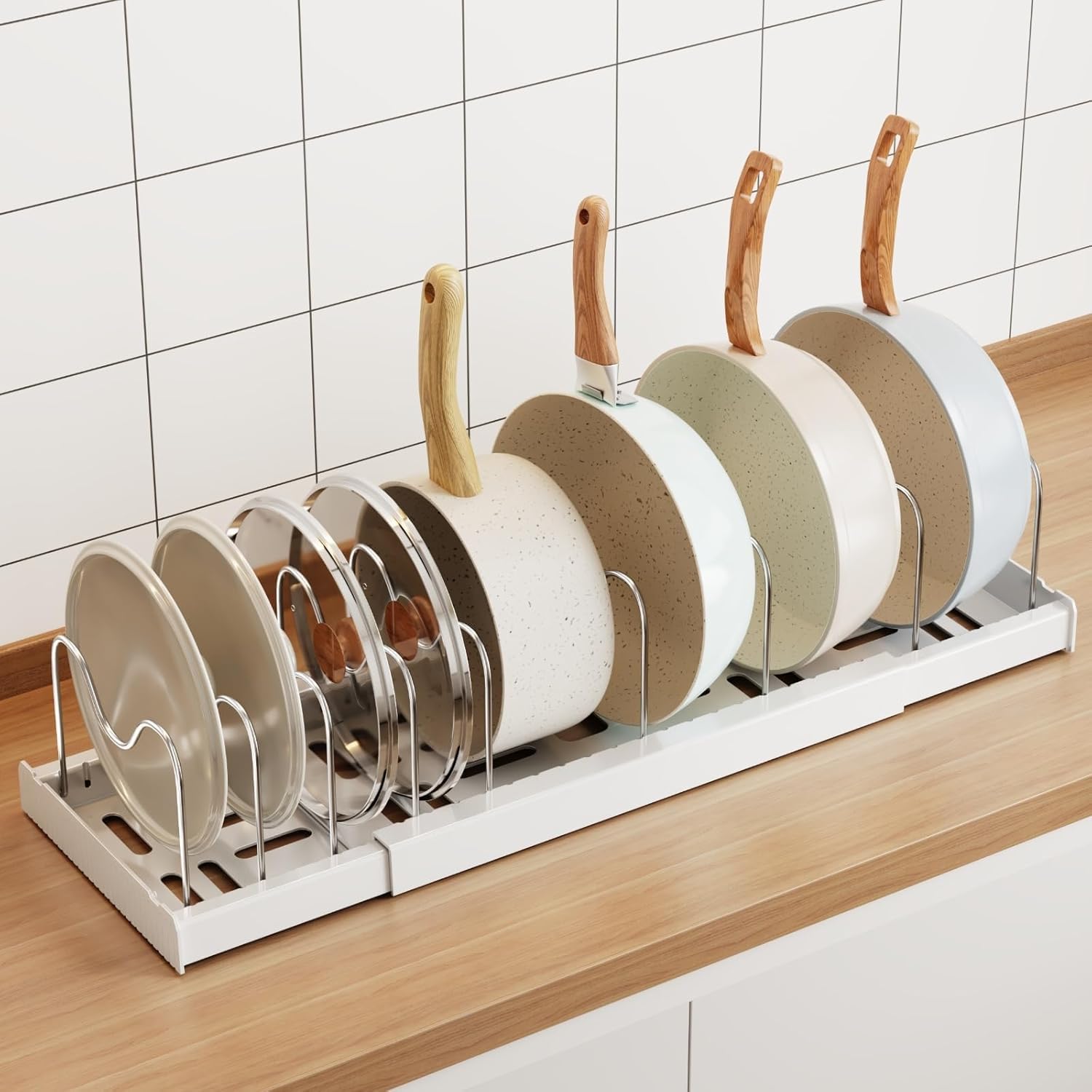 Range Couvercle Casserole Extensible, Tiroir Cuisine Porte Couvercle ...