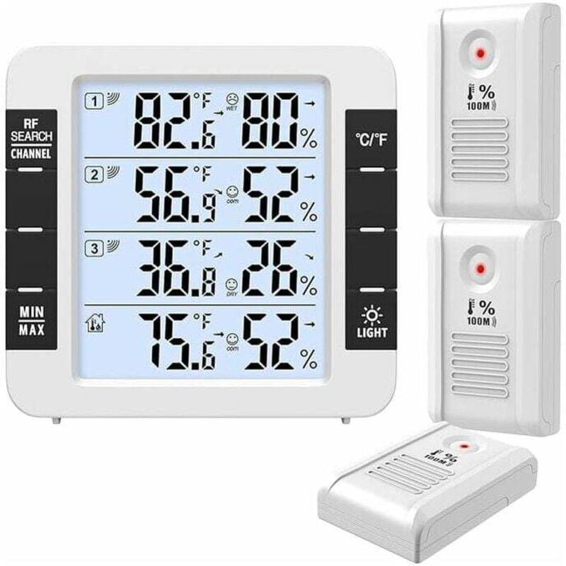 Thermomètre Intérieur Extérieur, Thermomètre Connecté avec 3 Capteurs — free download