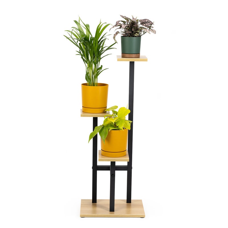 Kwietnik stojak na kwiaty czarny 3-poziomowy