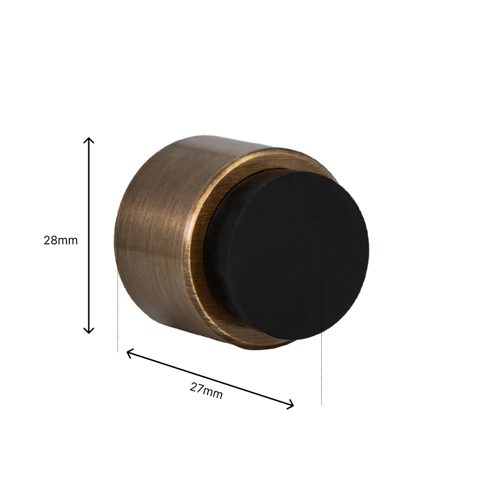 Butée de porte pour mur 28 x 27 mm, cuir laiton avec caoutchouc de protection, adhésif et/ou vissable, EVI Herrajes - 4