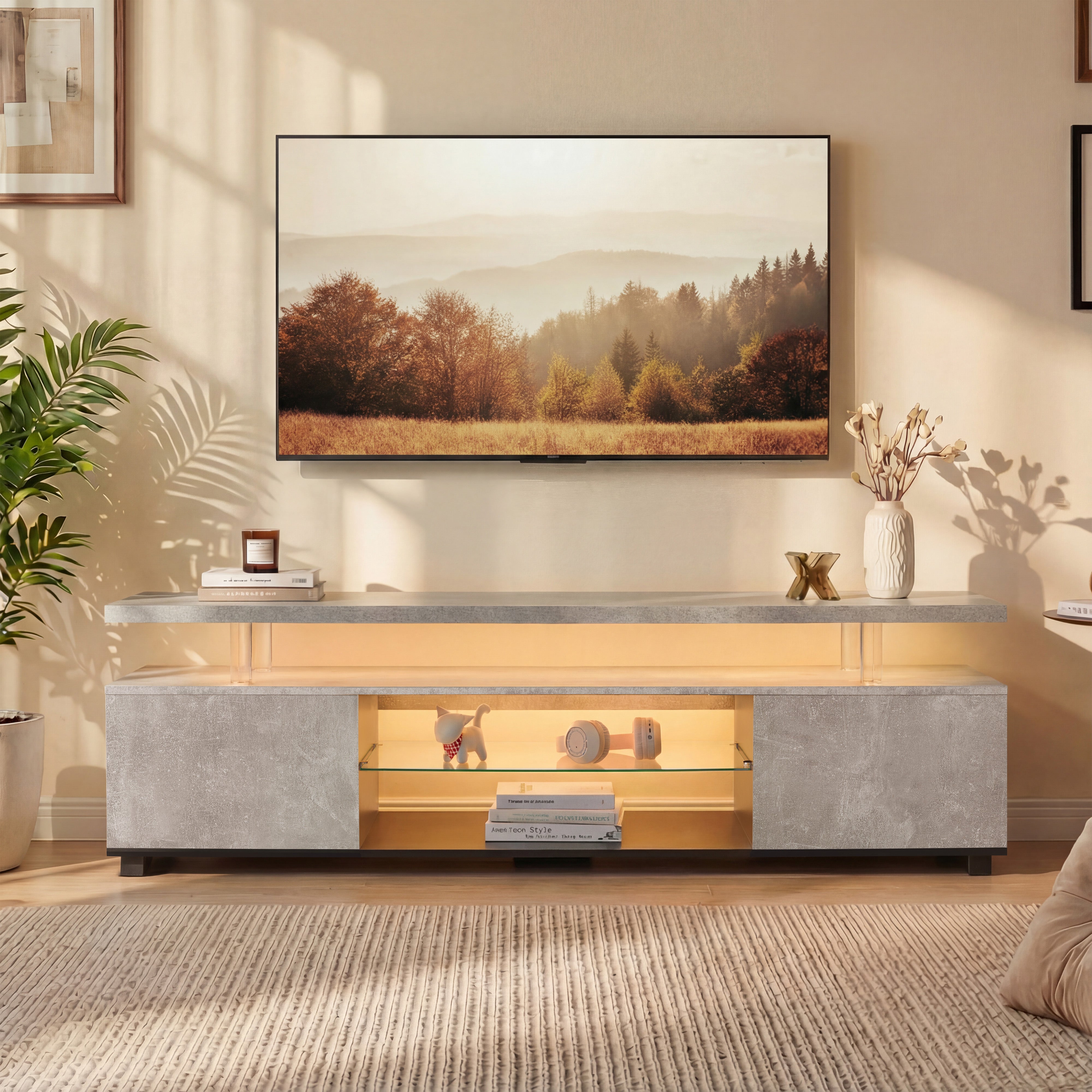Soporte para televisor de 60 pulgadas (gris + negro) | Leroy Merlin