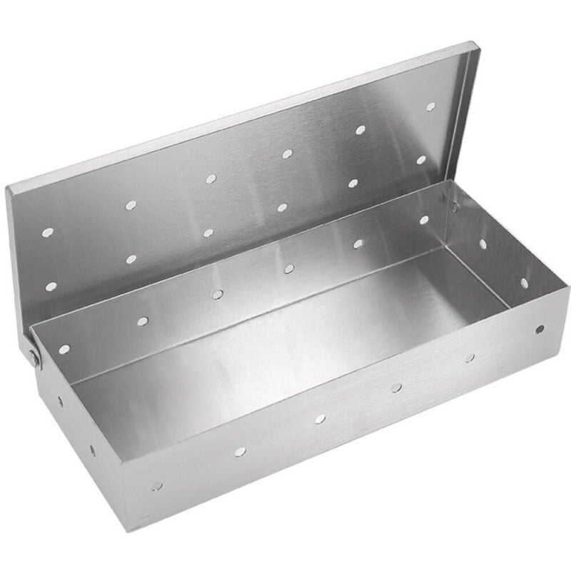 Pudełko do wędzenia, pudełko do wędzenia na grill gazowy, pudełko ze stali nierdzewnej, aromat wędzonego mięsa, 22 x 9 x 4 cm