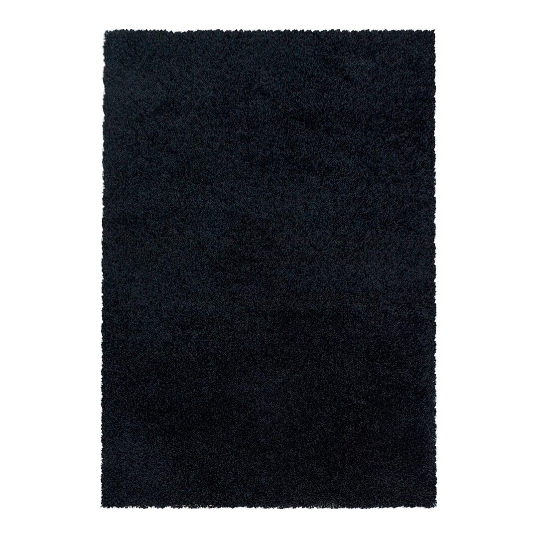 Tapis avec bandes en cuir de vache noir - Inspiration Luxe Tapis avec bandes en cuir de vache noir - Inspiration Luxe