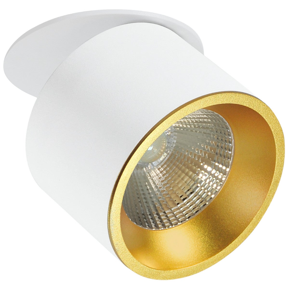 Oprawa stropowa sufitowa wpuszczana Haron biały ze złotym środkiem LED 20W 3000K 1500lm wym: 11,7 x 11 x 11 cm okrągła Polux
