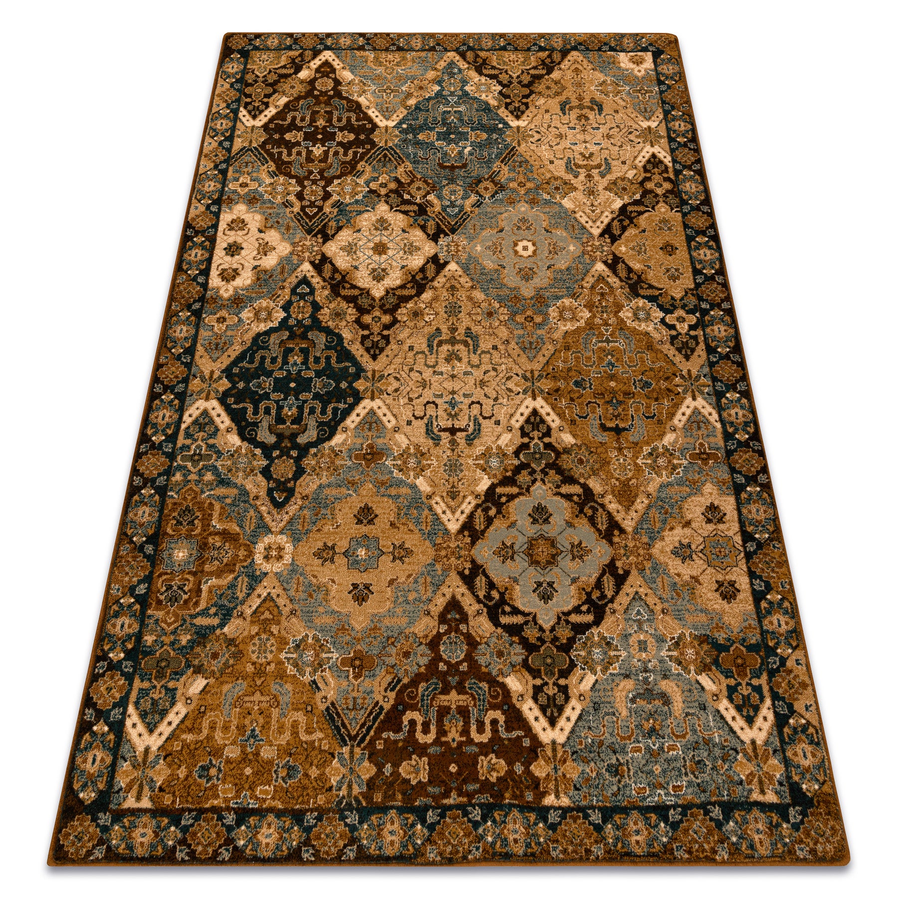 Dywan wełniany OMEGA Torino orientalny - koniak 135x200 cm