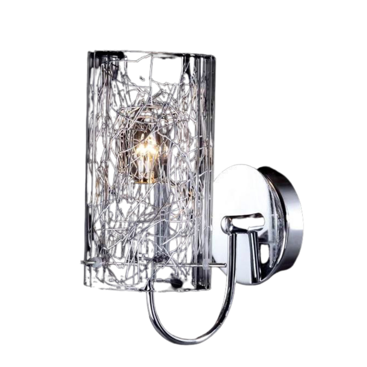 Kinkiet druciki w kloszu Ibiza chromowany 1xE14x40W metal wym:22x10x17cm IP20 Italux