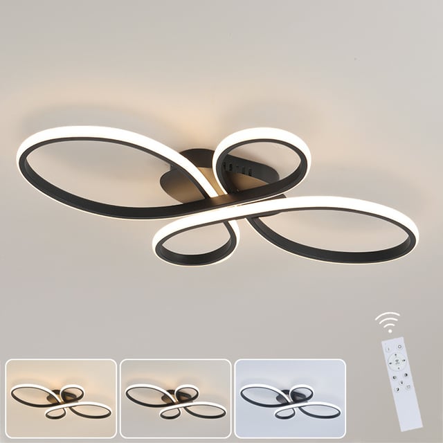 Lampa sufitowa LED 36 W, żyrandol LED w kształcie pierścienia kwiatowego 60 cm z pilotem, nowoczesna lampa sufitowa, 3 temperatury barwowe