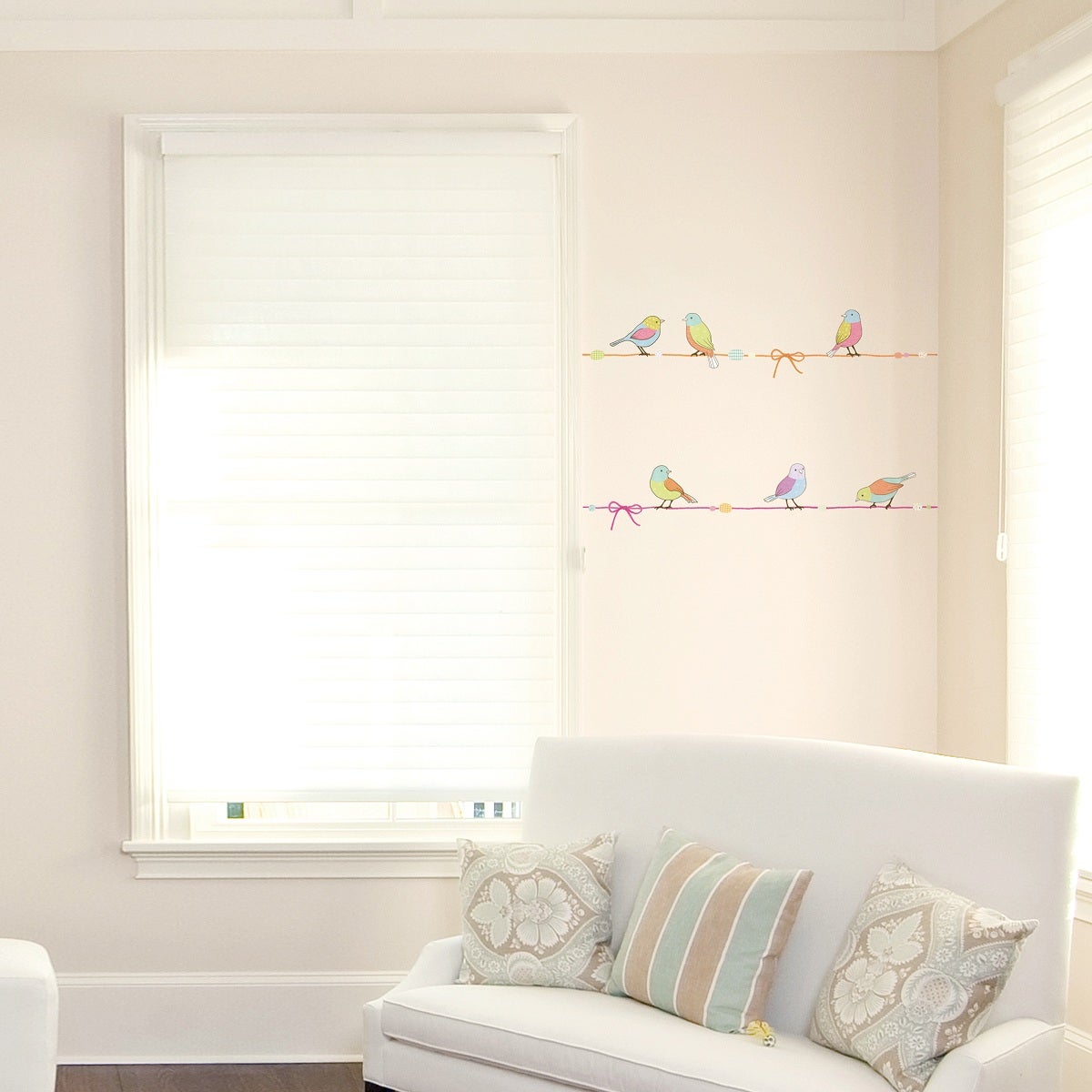 Adesivo Uccelli sul filo e bandiere - Sticker adesivo - adesivi murali - - 3