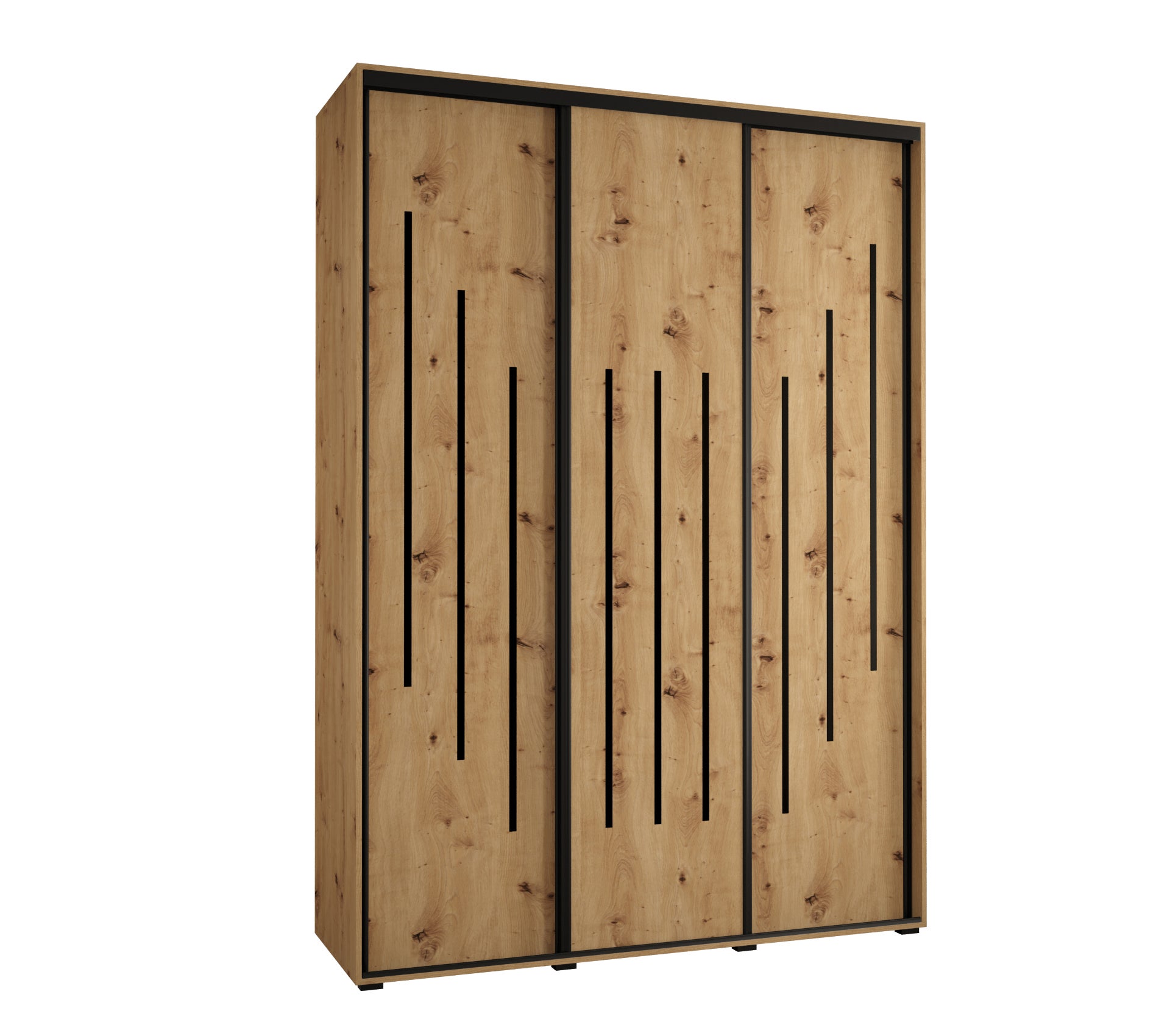 Szafa przesuwna wysoka Davos 8 170 x 60 x 235,2 cm artisan + artisan + u. czarny - Abiks Meble
