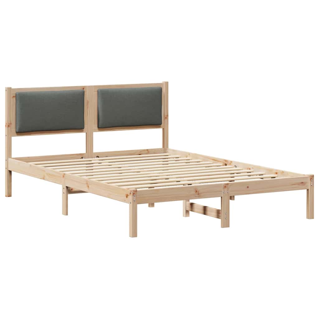 Cadre de lit Gris foncé 140 x 200 cm Pin massif - 2