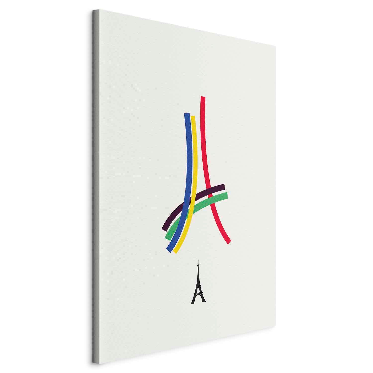 Exclusivité J.O -Tableau - Tour Eiffel - graphisme coloré - abstraction ...