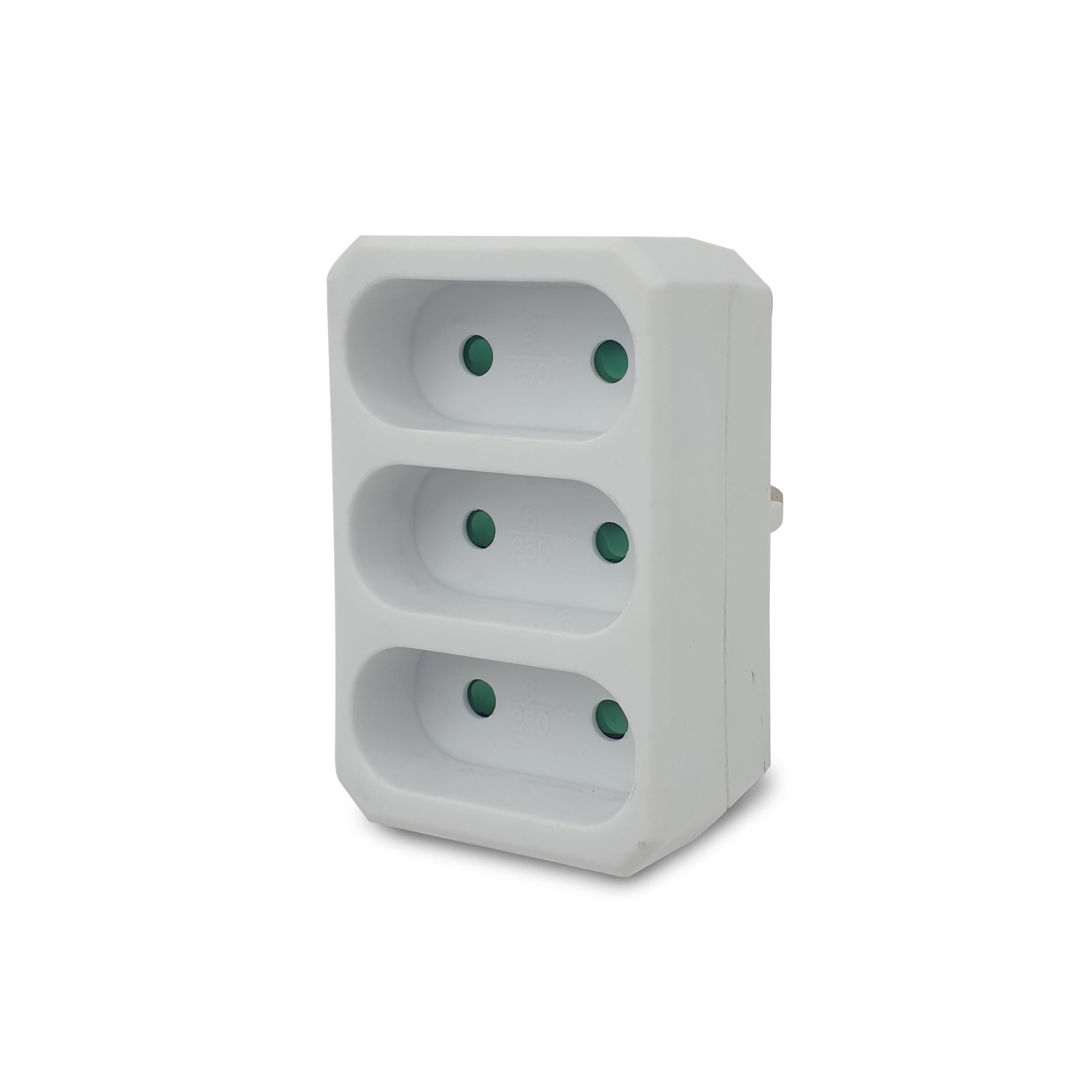 Multiprise 3 prises électriques frontales 3x6A - 5