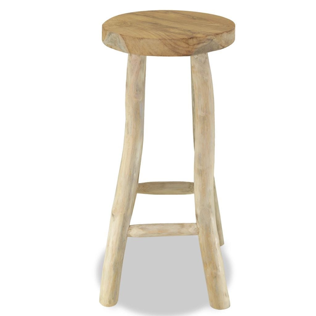 Tabouret Rond Tabouret de bar rond teck massif clair Palibe | Leroy Merlin