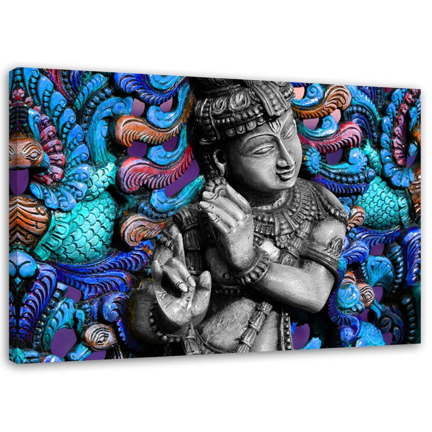 Obraz na płótnie, Kolorowy Budda Feng shui 100x70