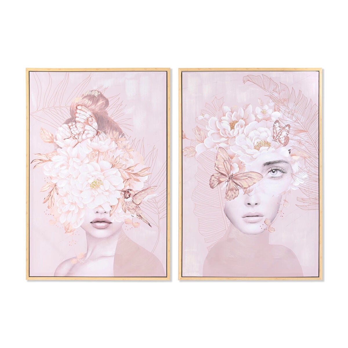 Cuadro DKD Home Decor Flores Moderno (80 x 4 x 120 cm) (2 Unidades ...