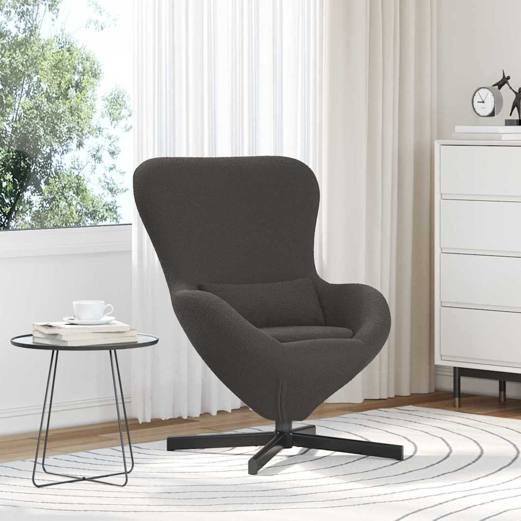 Fotel jajo Ciemnoszary 63 x 73 x 90 cm tkanina vidaXL