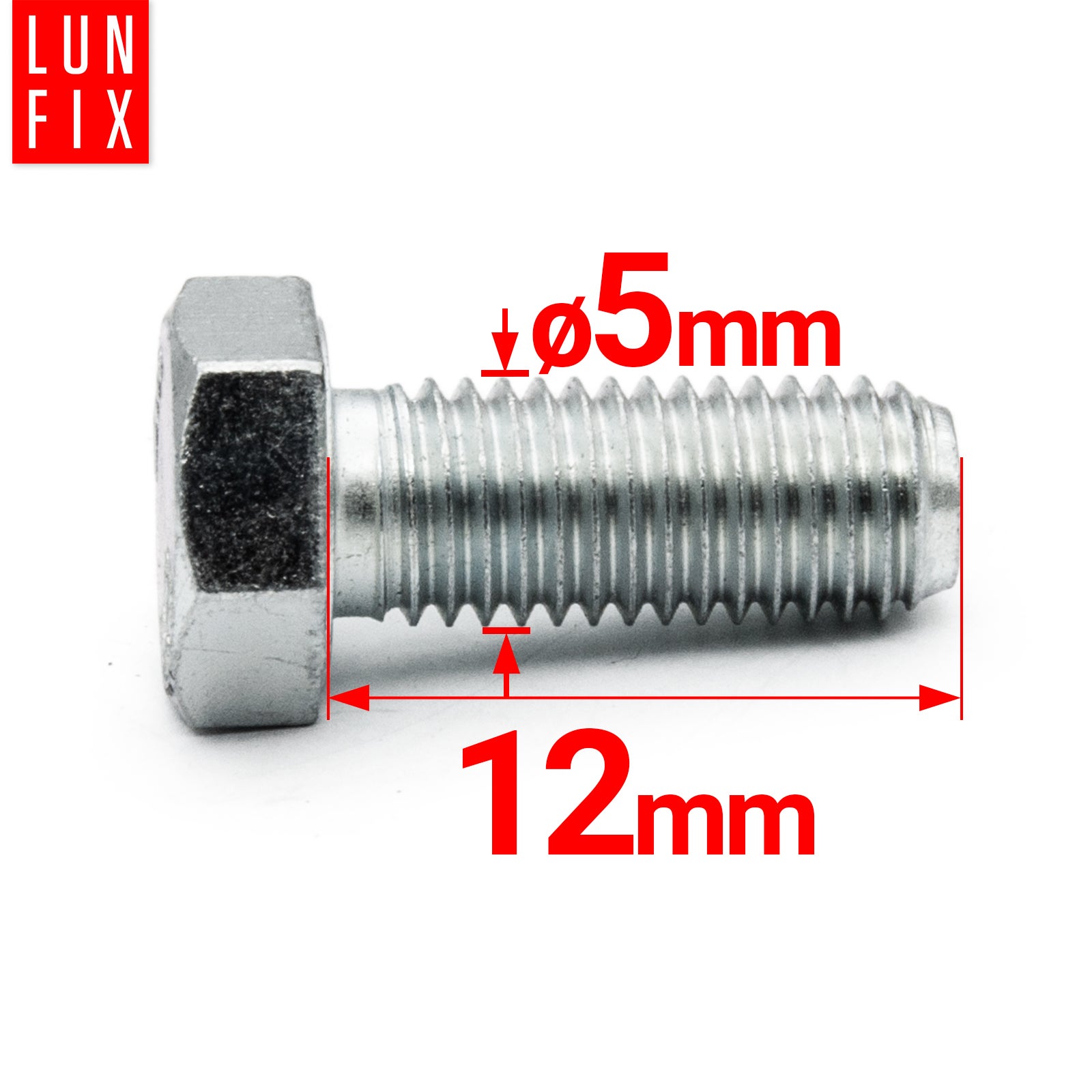 Śruba sześciokątna M5 12 mm DIN 933 kl. 8.8 1kg