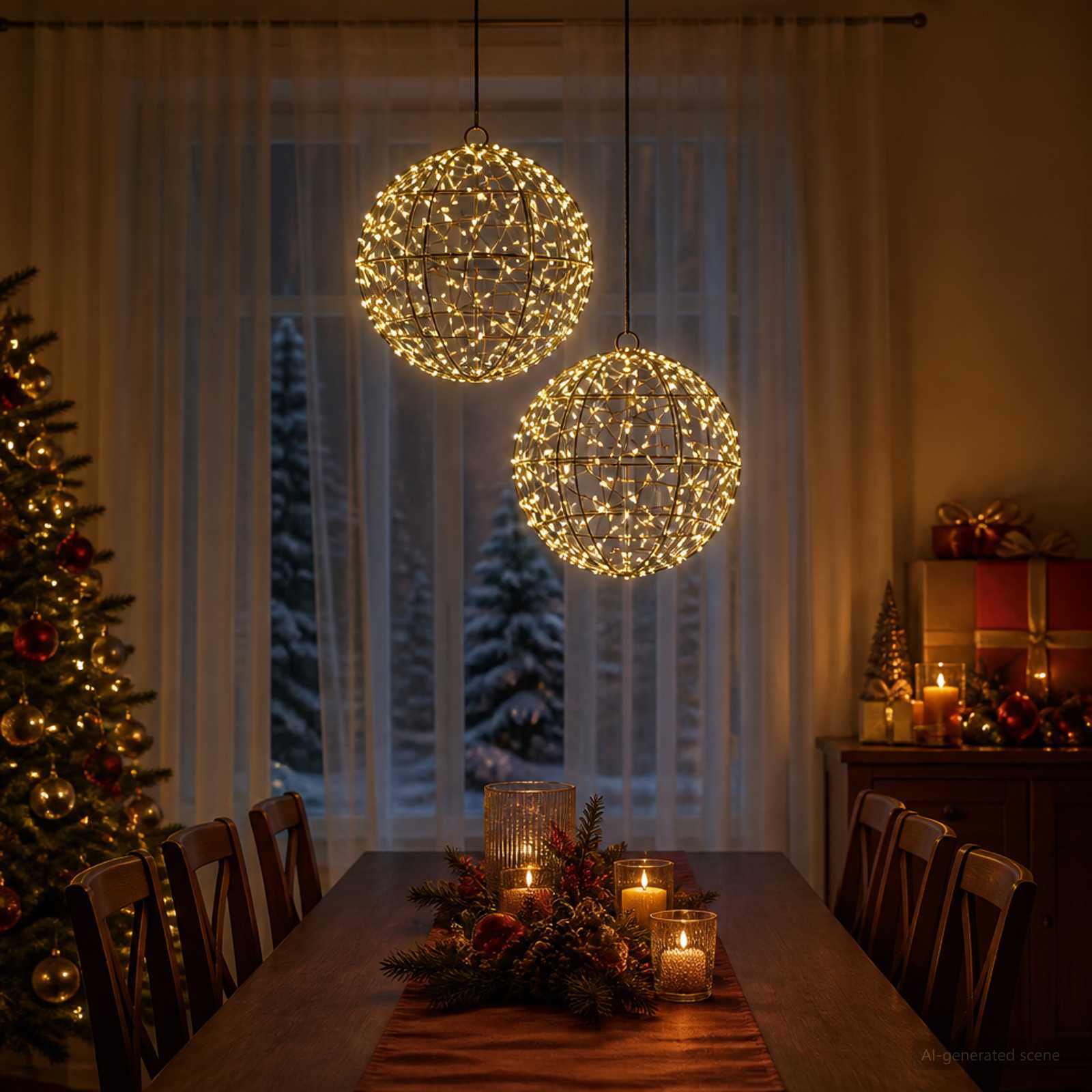 Vidaxl Luz De Adorno Navideño 2 Uds. 600 Led Cálido Blanco , Leroy Merlin