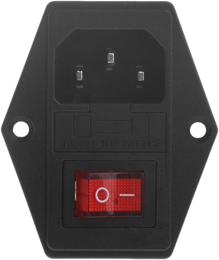 Szt. 10 A 250 V 3-pinowa wtyczka zasilająca IEC320 C14 do wtyczki męskiej z wyłącznikiem bezpiecznikowym