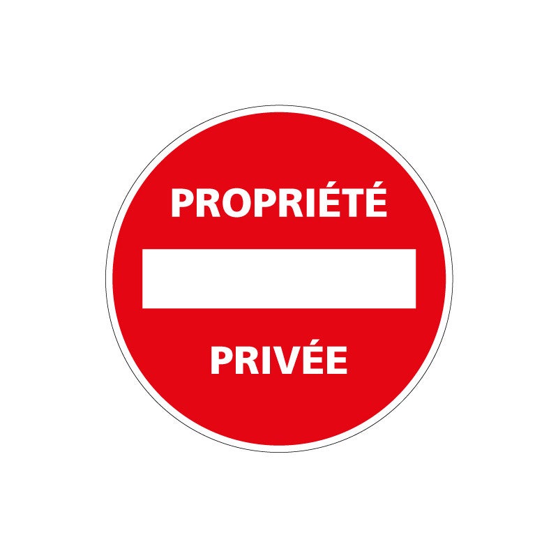 Panneau chemin privé, Diamètre 200 mm (20 cm), PVC, Sens interdit | Leroy Merlin