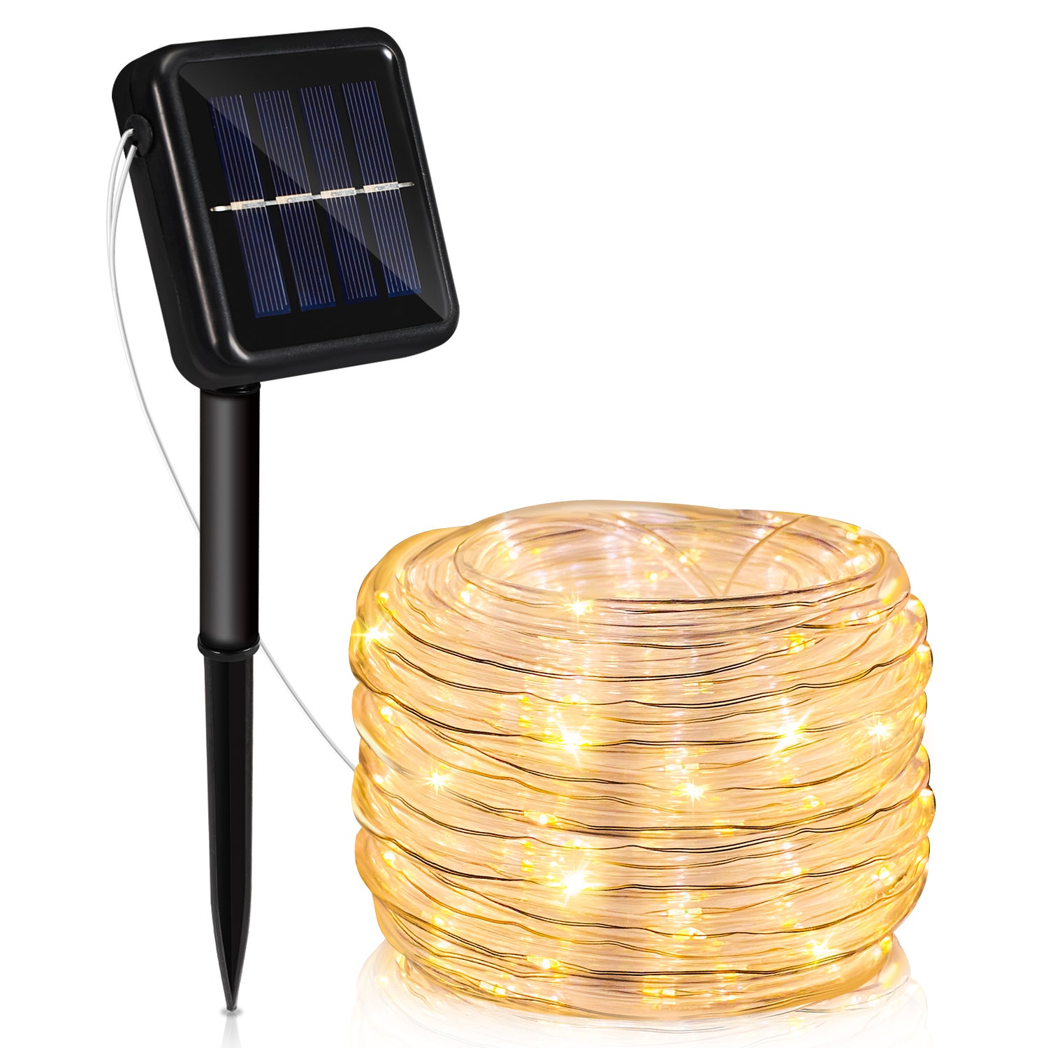 Catena luminosa solare a LED da 30 m, impermeabile, con 8 modalità di cambio colore, bianco freddo. | Leroy Merlin